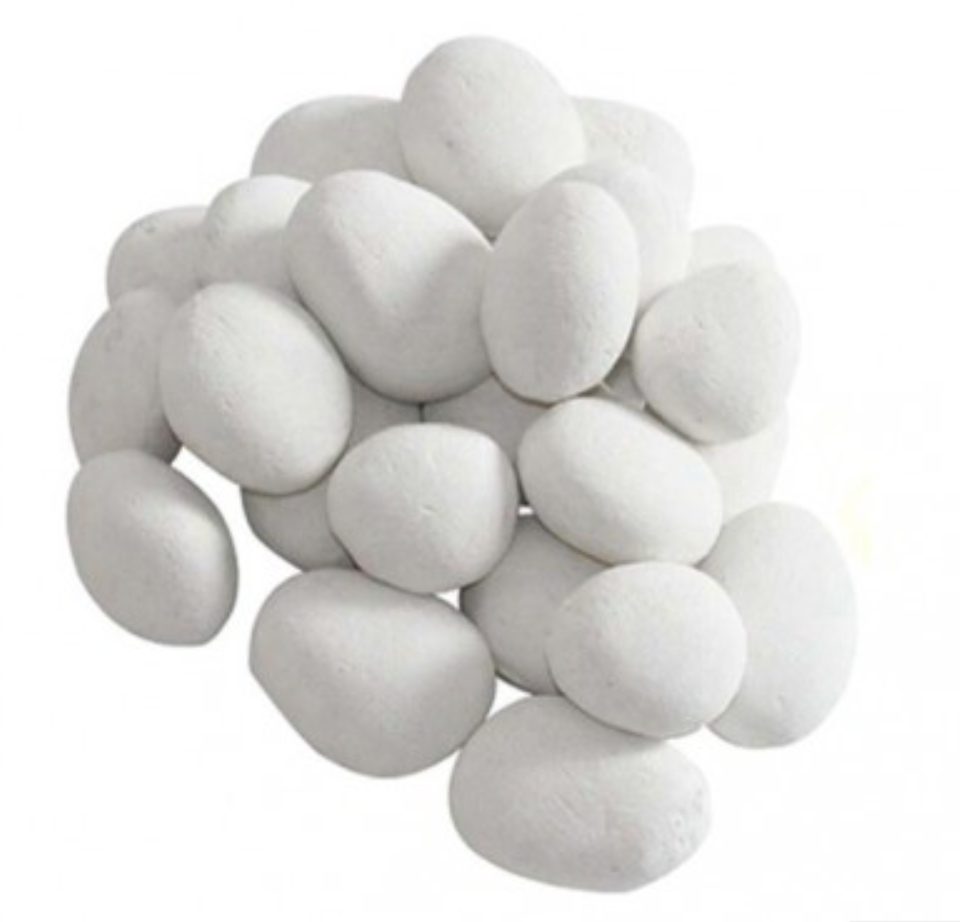 White Marble Pebbles for Fireplaces by ECOFIRE, view 1