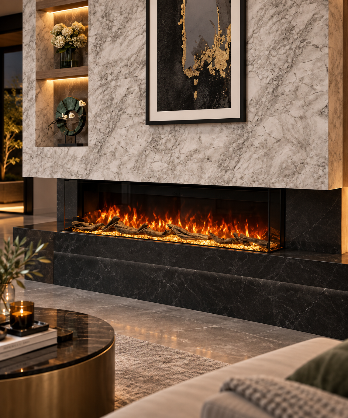 ECOFIRE marble mantel