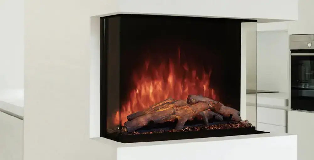 Mountain 30-inch three-sided electric fireplace